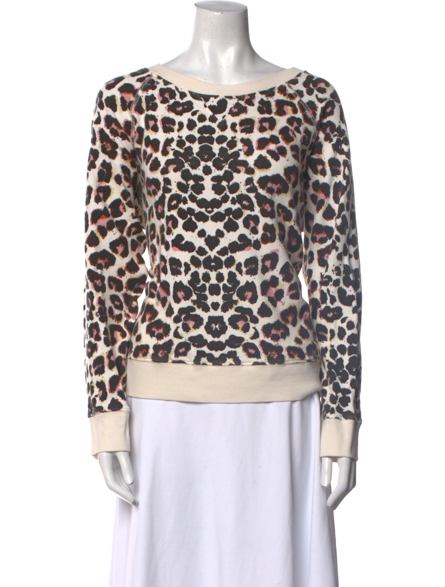 Mother Animal Print Bateau Neckline Blouse