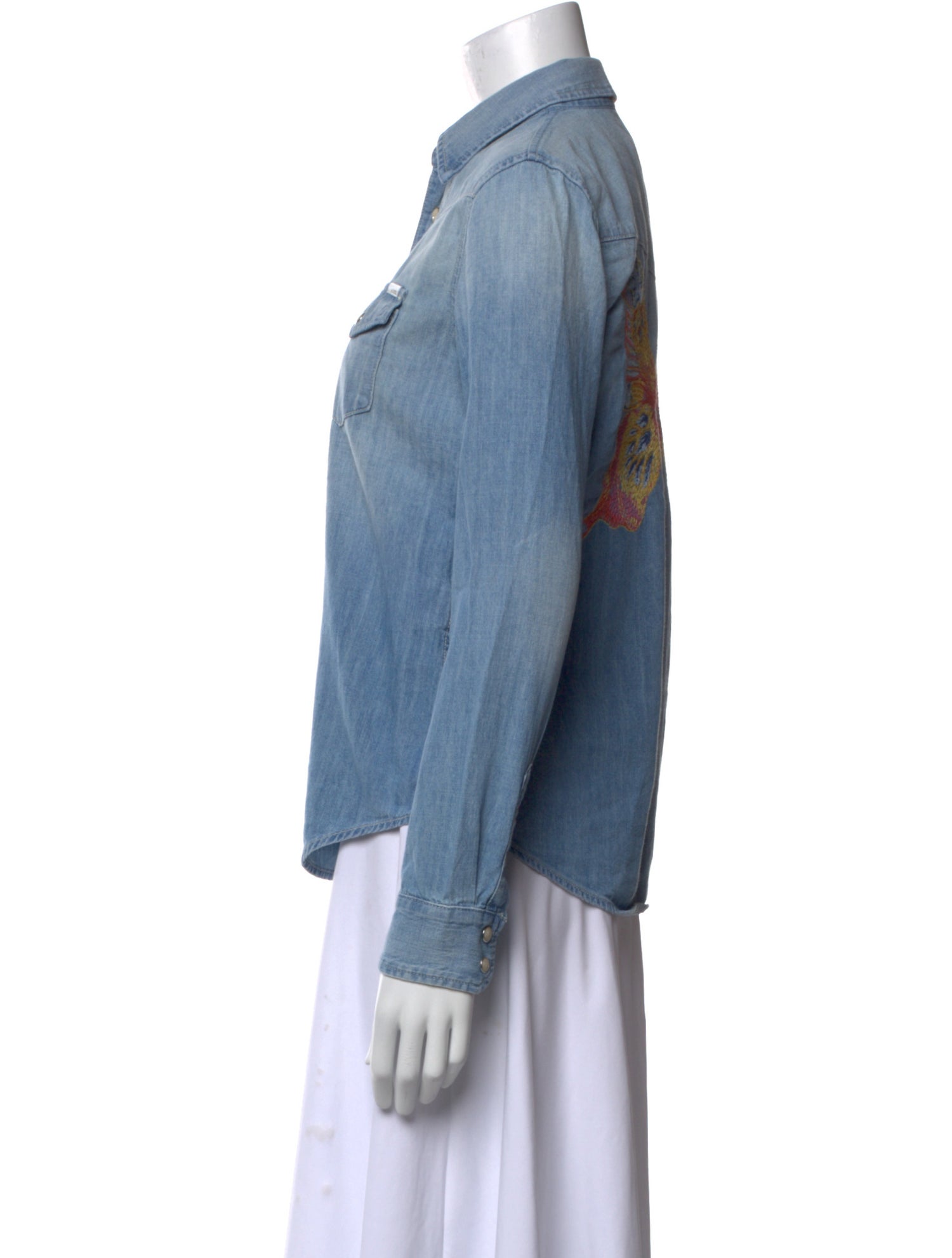 Mother Long Sleeve Button-Up Top