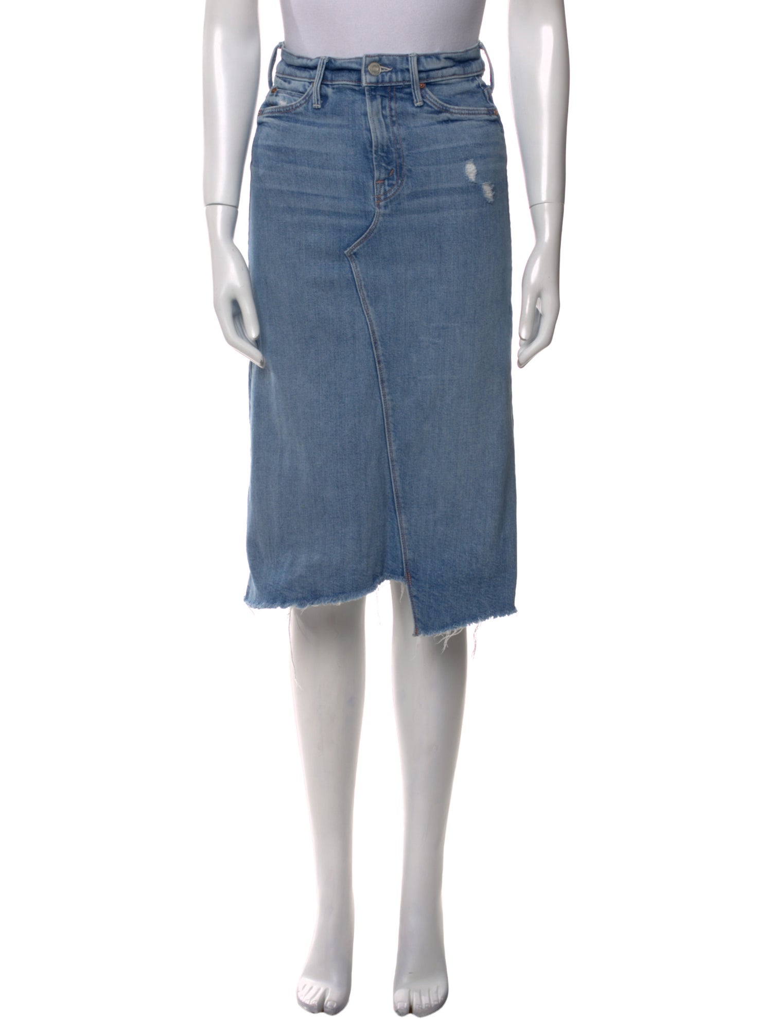 Mother Distressed Accents Knee-Length Skirt