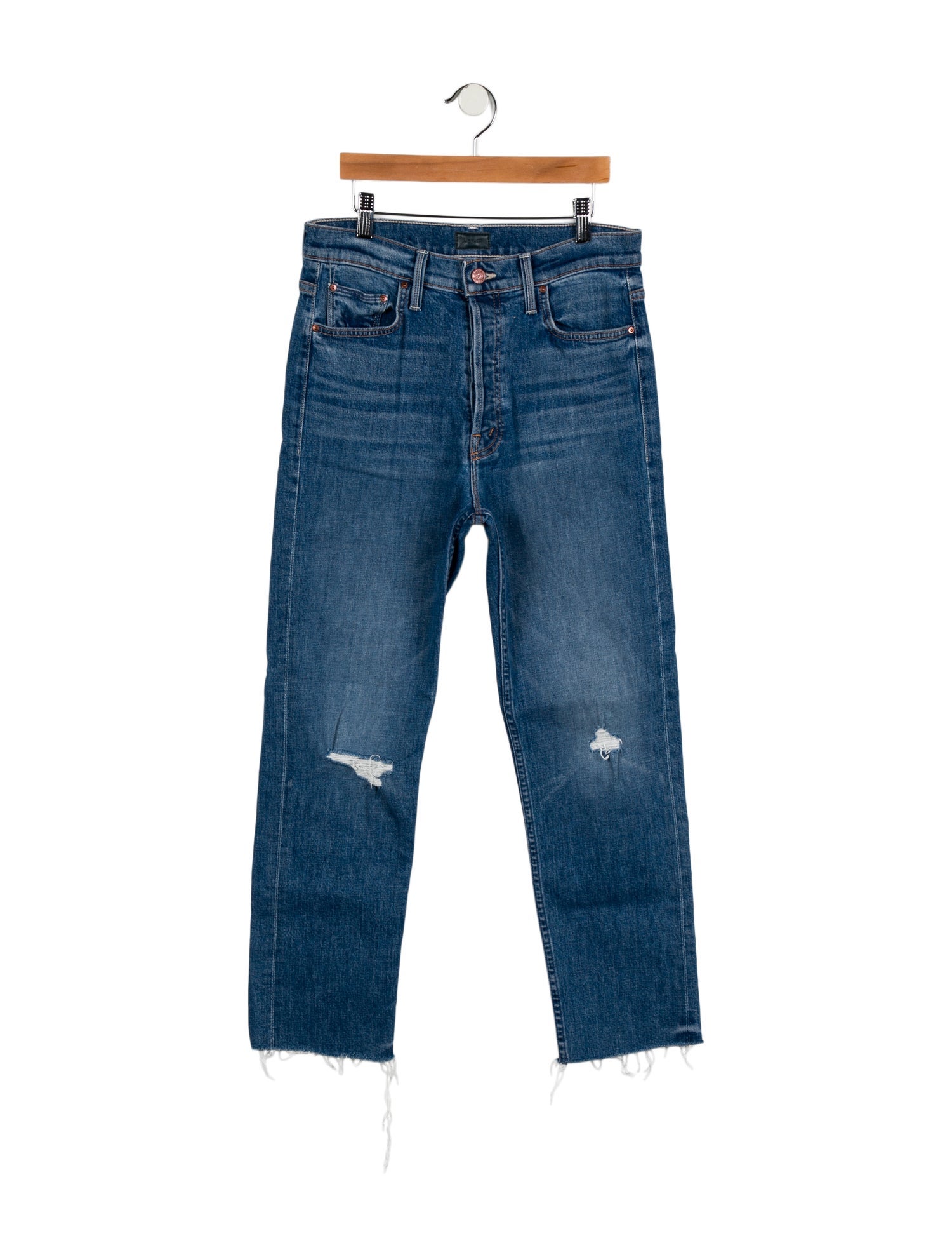 Mother Mid-Rise Straight Leg Jeans
