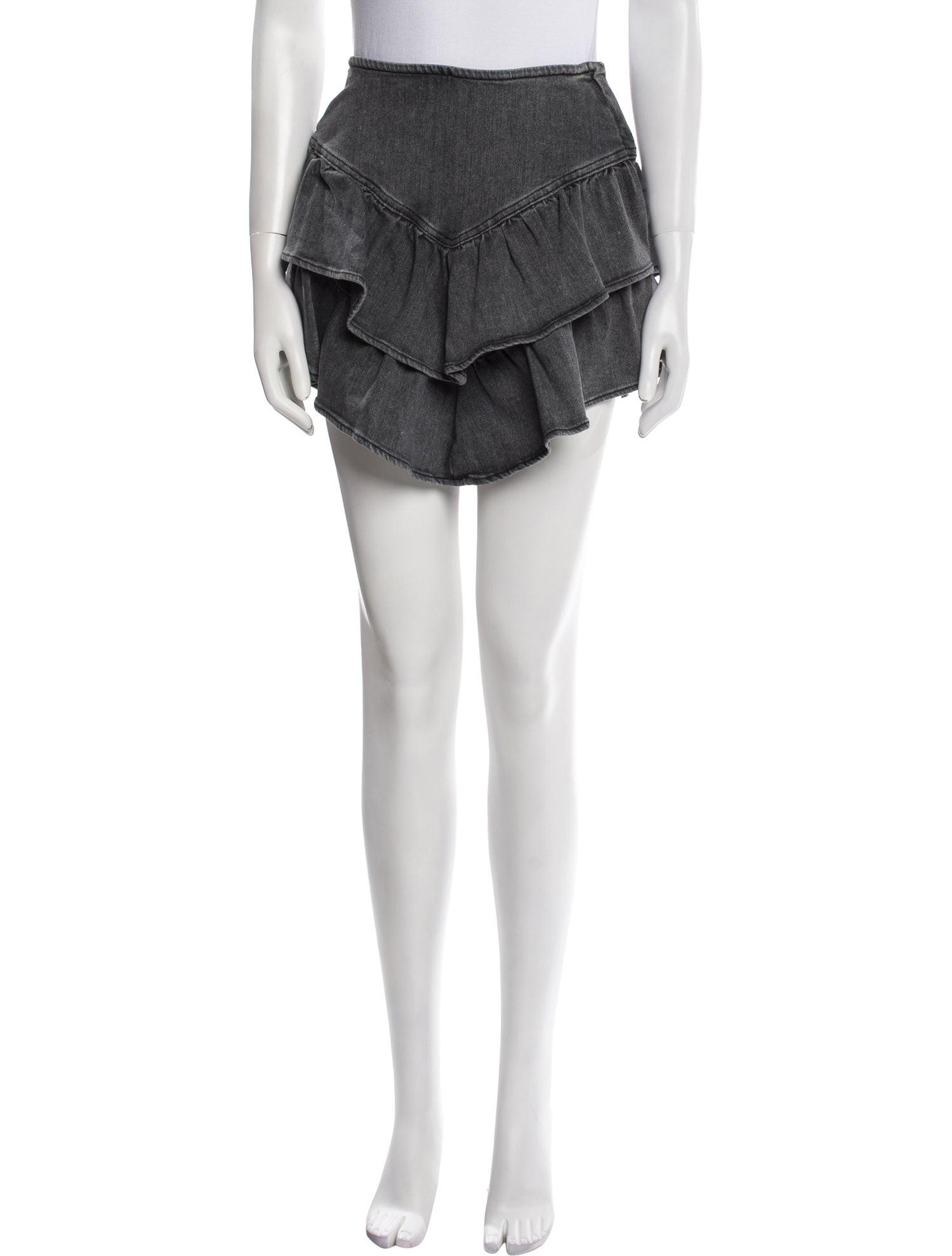 Mother Ruffle Embellishment Mini Skirt
