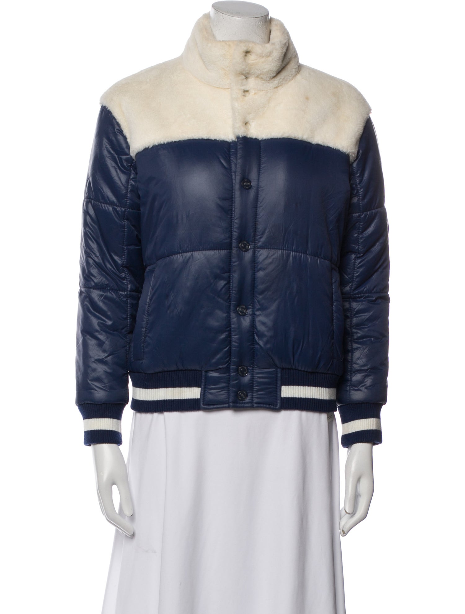 Mother Nylon Colorblock Pattern Bomber Jacket