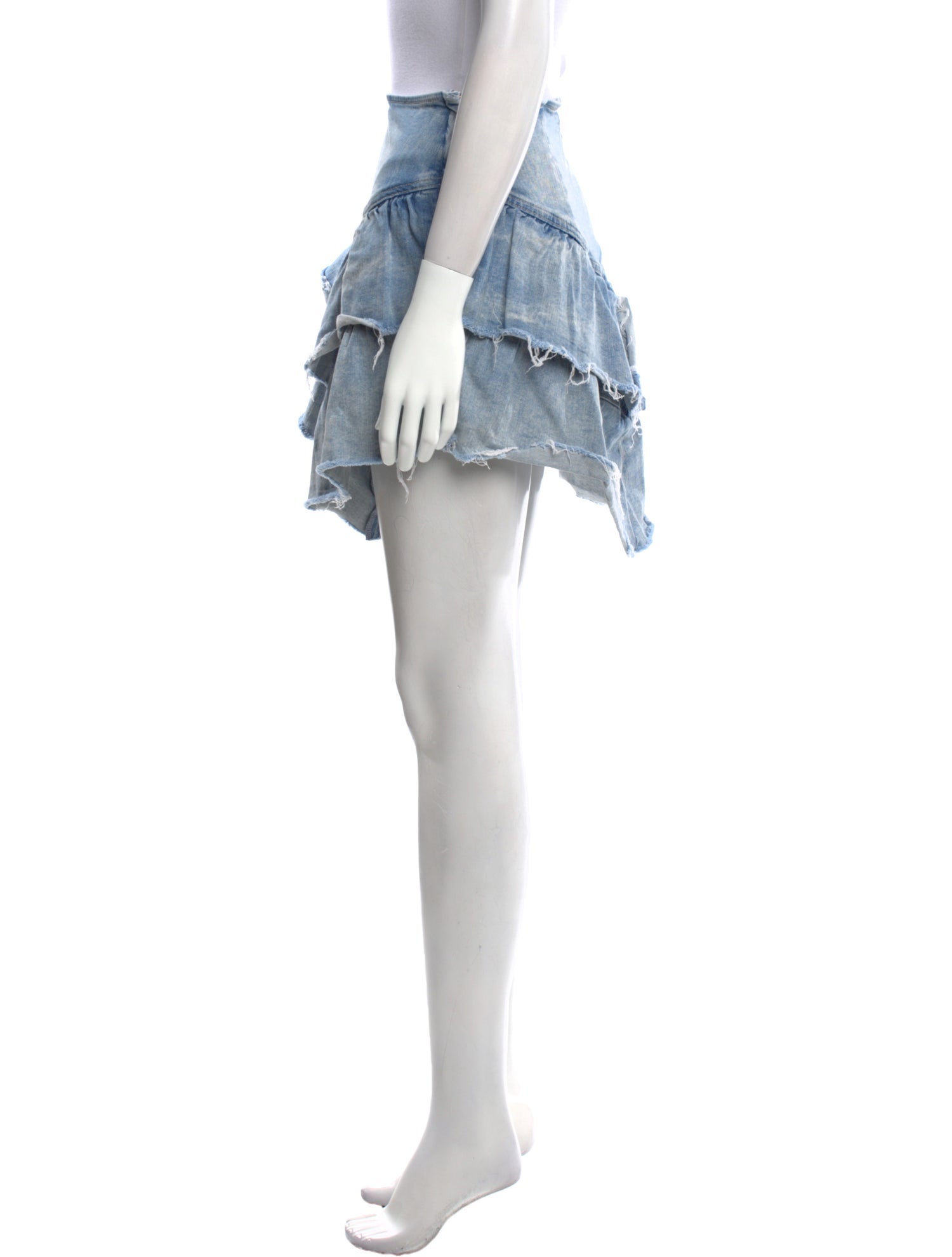 Mother Raw-Edge Trim Mini Skirt