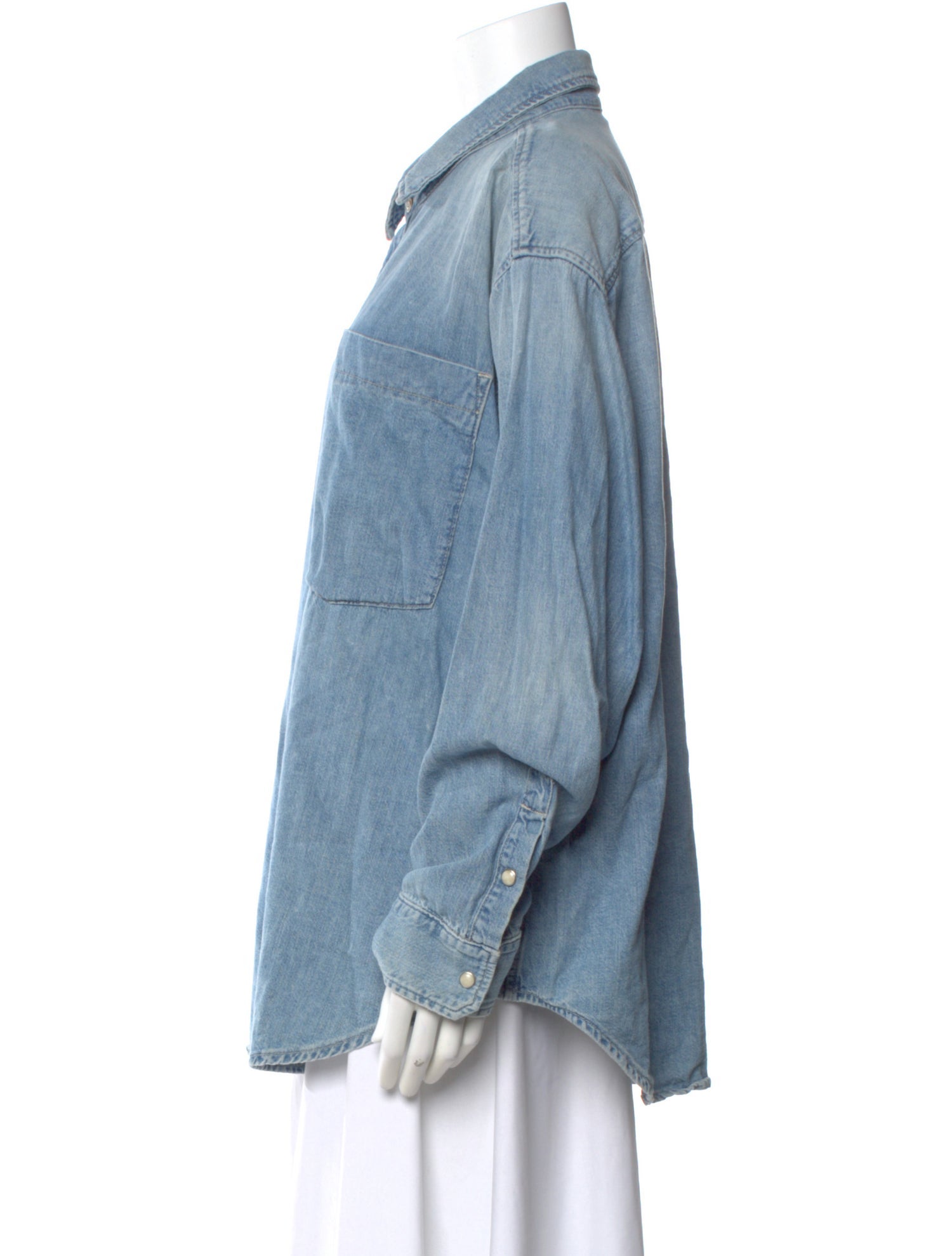 Mother Long Sleeve Button-Up Top