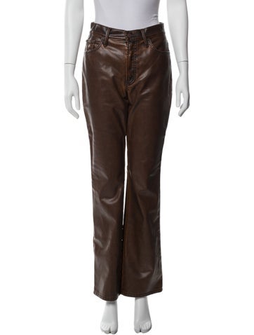 Pre-owned Mother Flared Pants In Brown