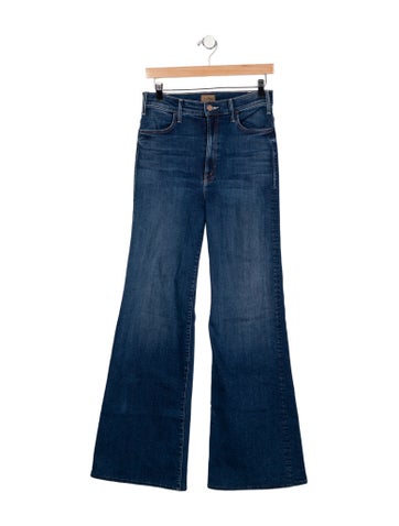 Pre-owned Mother High-rise Flared Jeans In Blue