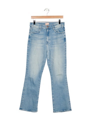 Pre-owned Mother High-rise Flared Jeans In Blue