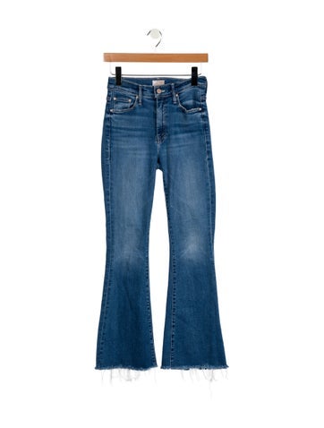 Pre-owned Mother High-rise Flared Jeans In Blue