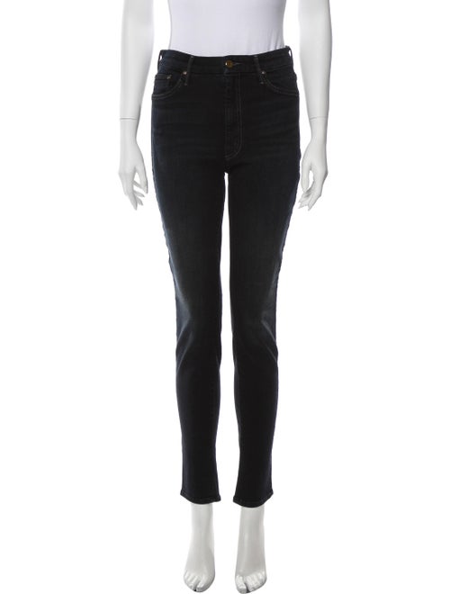 Mother Mid-Rise Skinny Leg Jeans Blue