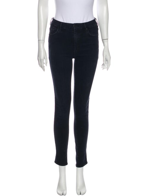Mother Mid-Rise Skinny Leg Jeans Black