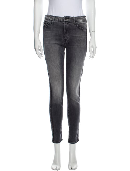 Mother Mid-Rise Skinny Leg Jeans Grey