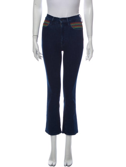 Mother Mid-Rise Flared Jeans Blue