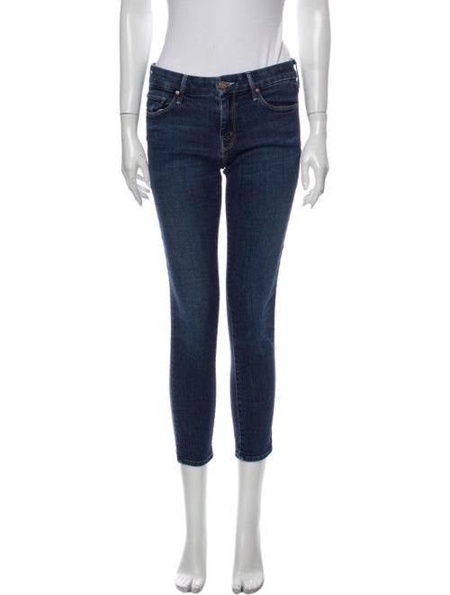 Mother Low-Rise Skinny Leg Jeans Blue