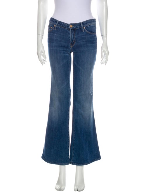 Mother Low-Rise Flared Jeans Blue