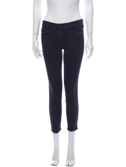 Mother Mid-Rise Skinny Leg Jeans Black