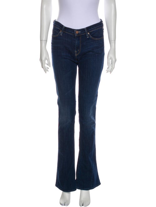 Mother Low-Rise Flared Jeans Blue