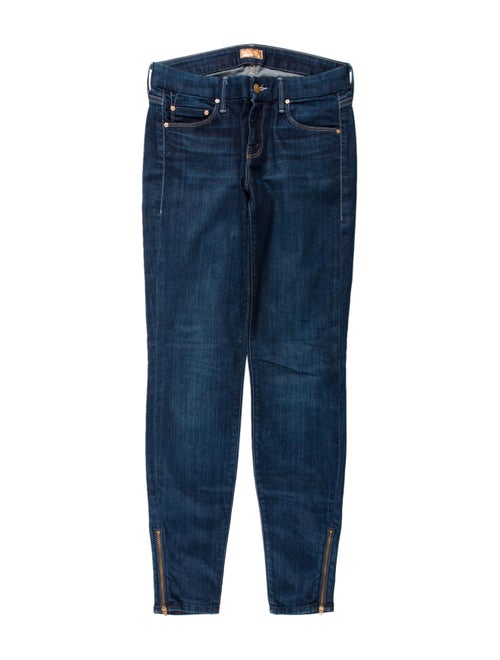 Mother Mid-Rise Skinny Leg Jeans Blue