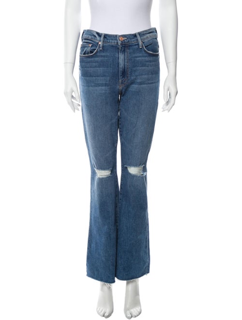 Mother Mid-Rise Flared Jeans Blue