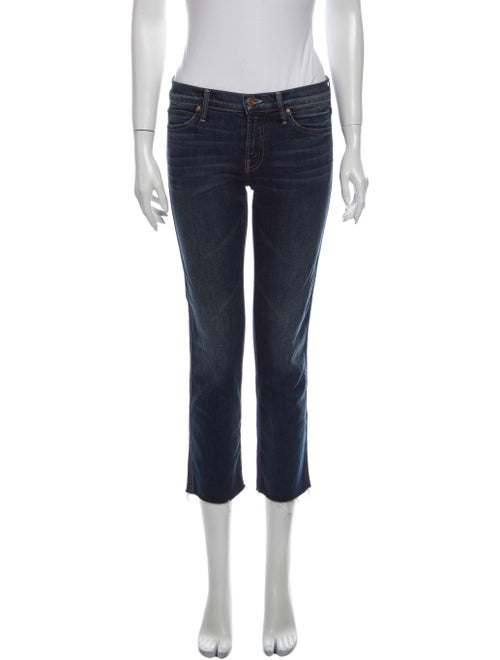 Mother Low-Rise Straight Leg Jeans Blue