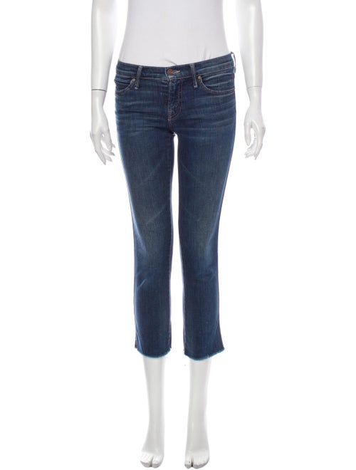 Mother Low-Rise Straight Leg Jeans Blue