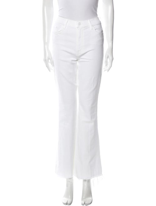 Mother Mid-Rise Wide Leg Jeans White