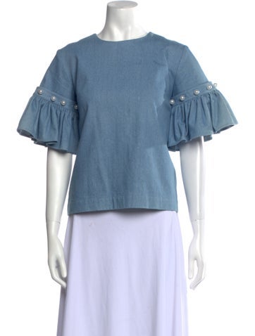 16Arlington Tops Crew Neck Short Sleeve Blouse US 6 | XS