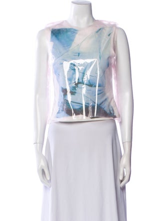 16ARLINGTON Graphic Print Crew Neck Crop Top