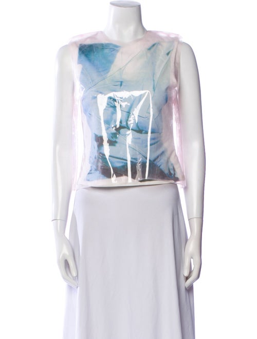 16ARLINGTON Graphic Print Crew Neck Crop Top