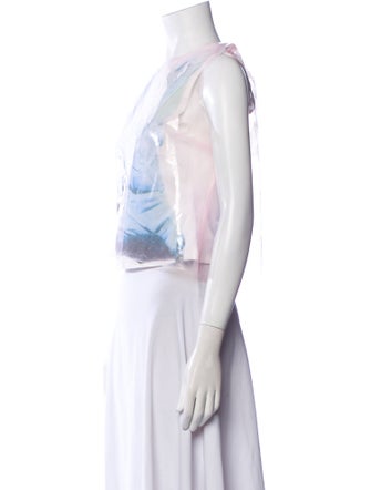 16ARLINGTON Graphic Print Crew Neck Crop Top