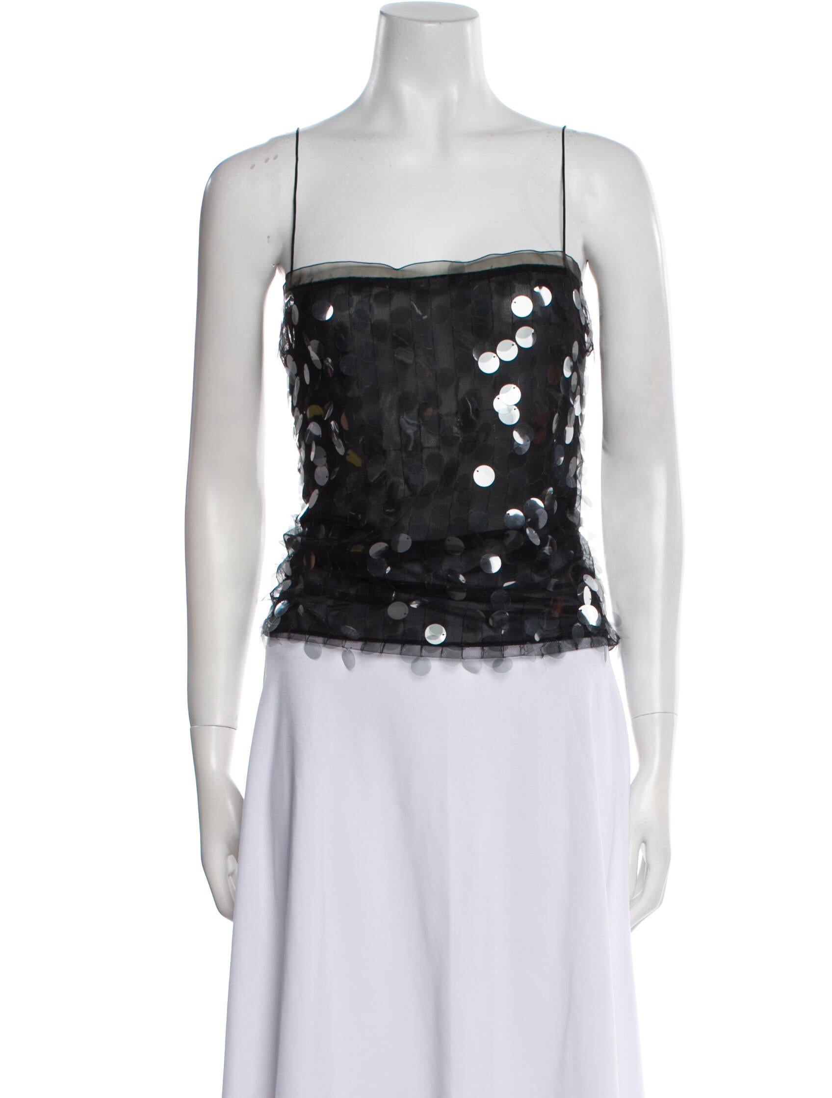 16ARLINGTON Square Neckline Sleeveless Crop Top