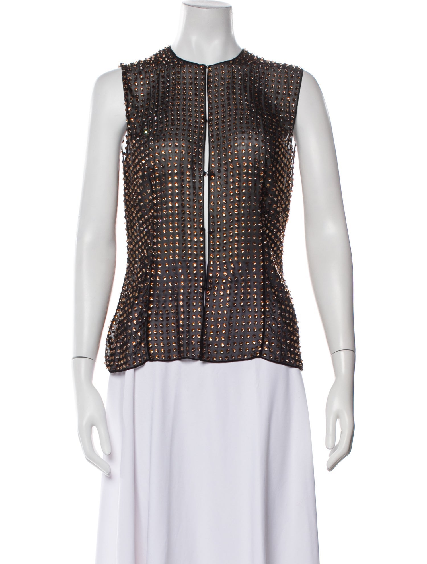 16ARLINGTON Patterned Crew Neck Blouse