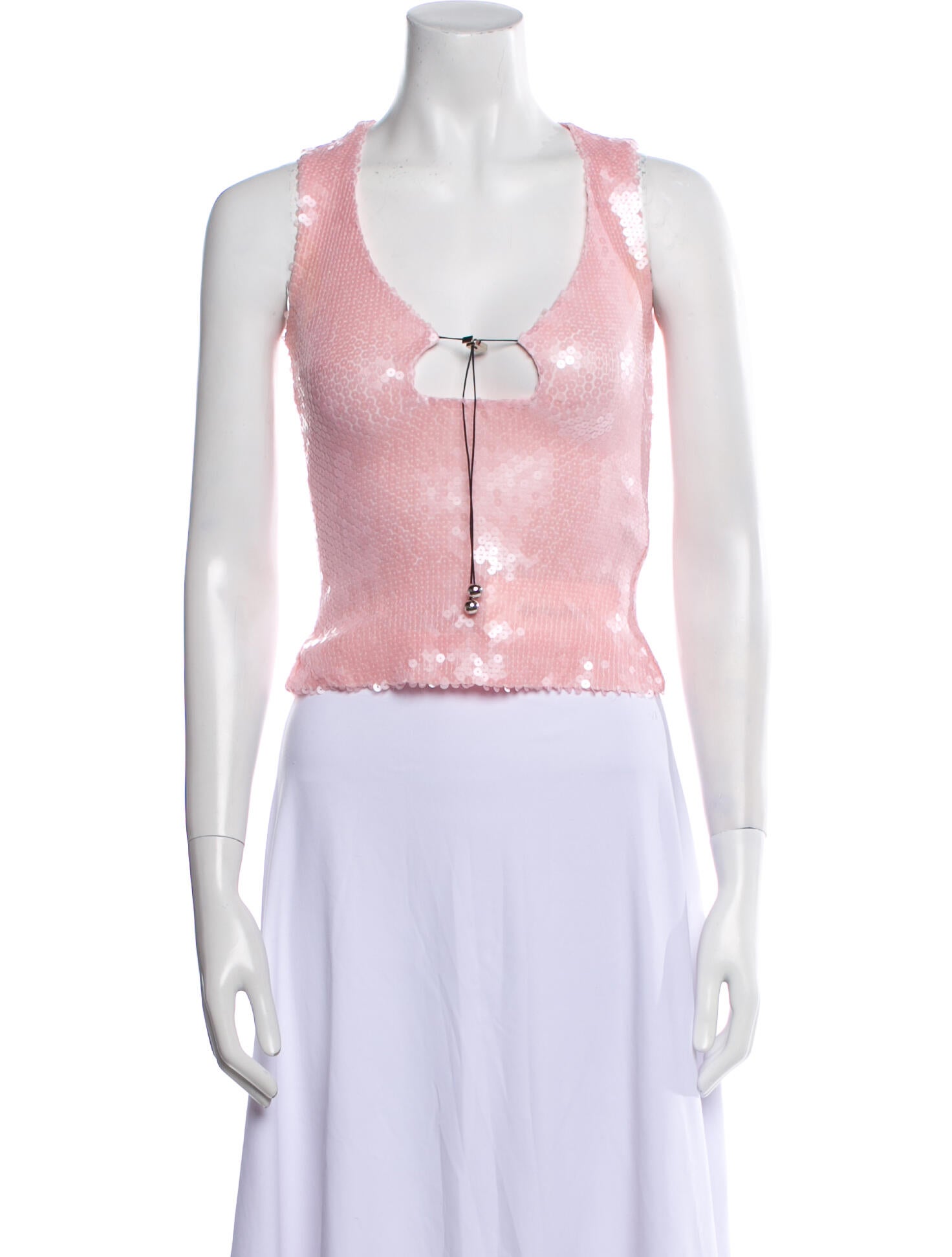 16ARLINGTON Scoop Neck Sleeveless Crop Top