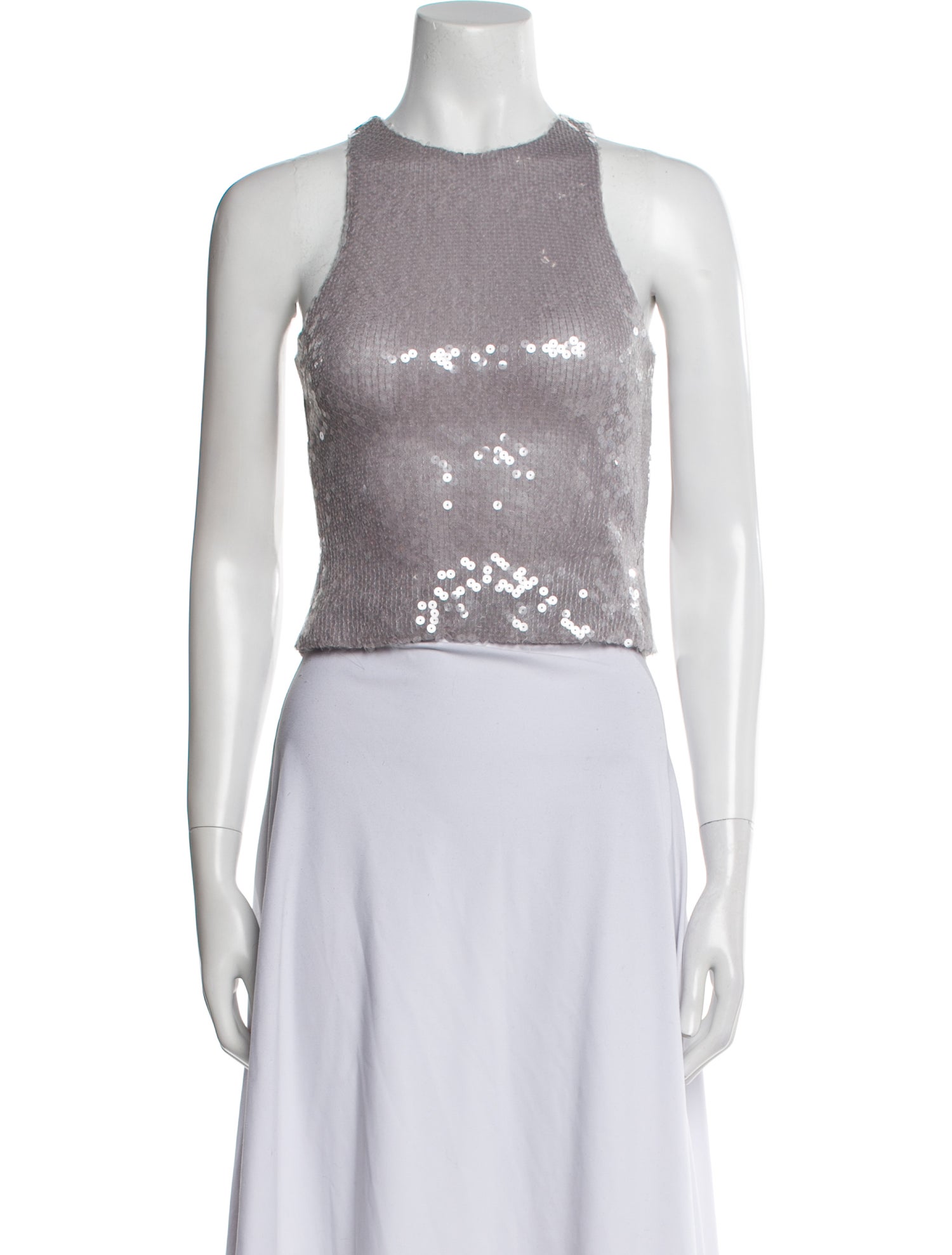 16ARLINGTON Crew Neck Sleeveless Crop Top