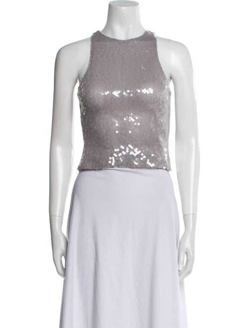 16ARLINGTON Crew Neck Sleeveless Crop Top