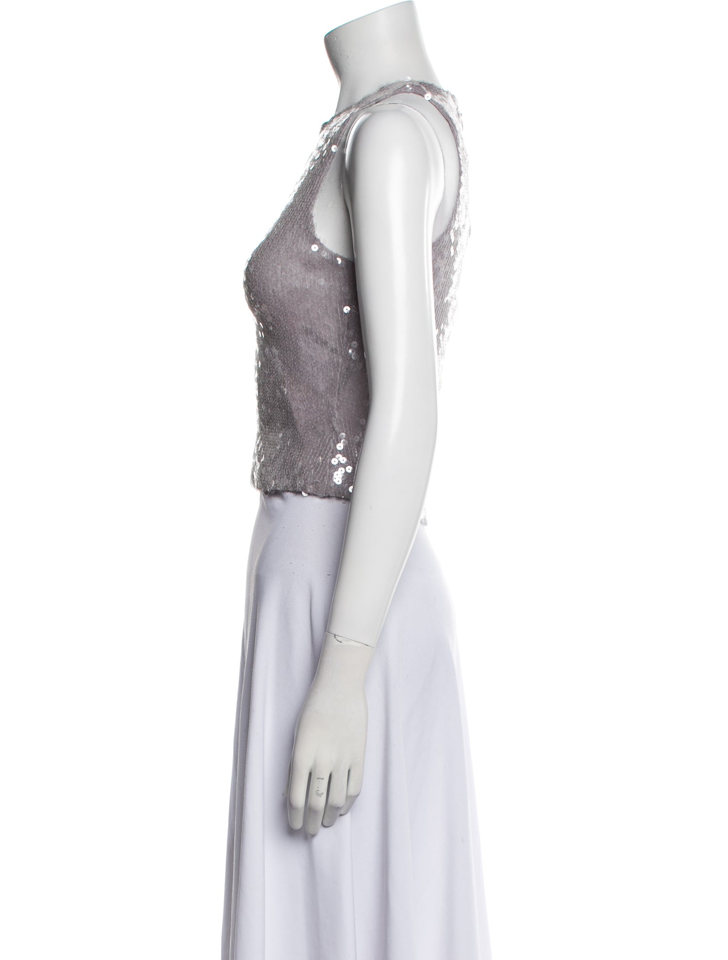 16ARLINGTON Crew Neck Sleeveless Crop Top