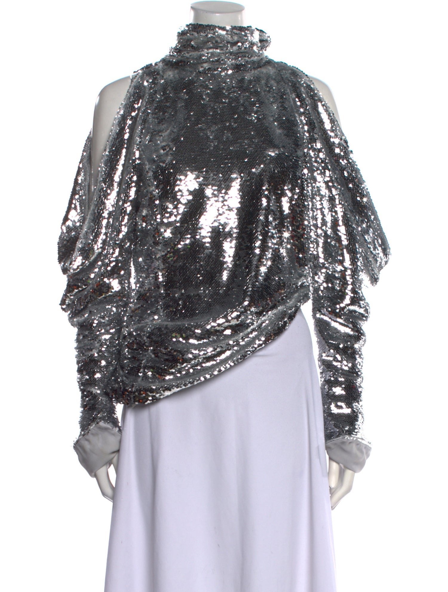 16ARLINGTON Mock Neck Long Sleeve Blouse