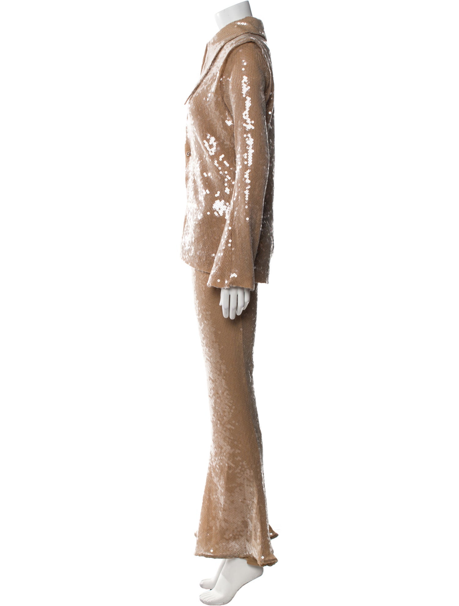 16ARLINGTON Nylon Sequin Embellishments Pant Set