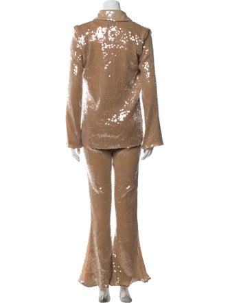 16ARLINGTON Nylon Sequin Embellishments Pant Set