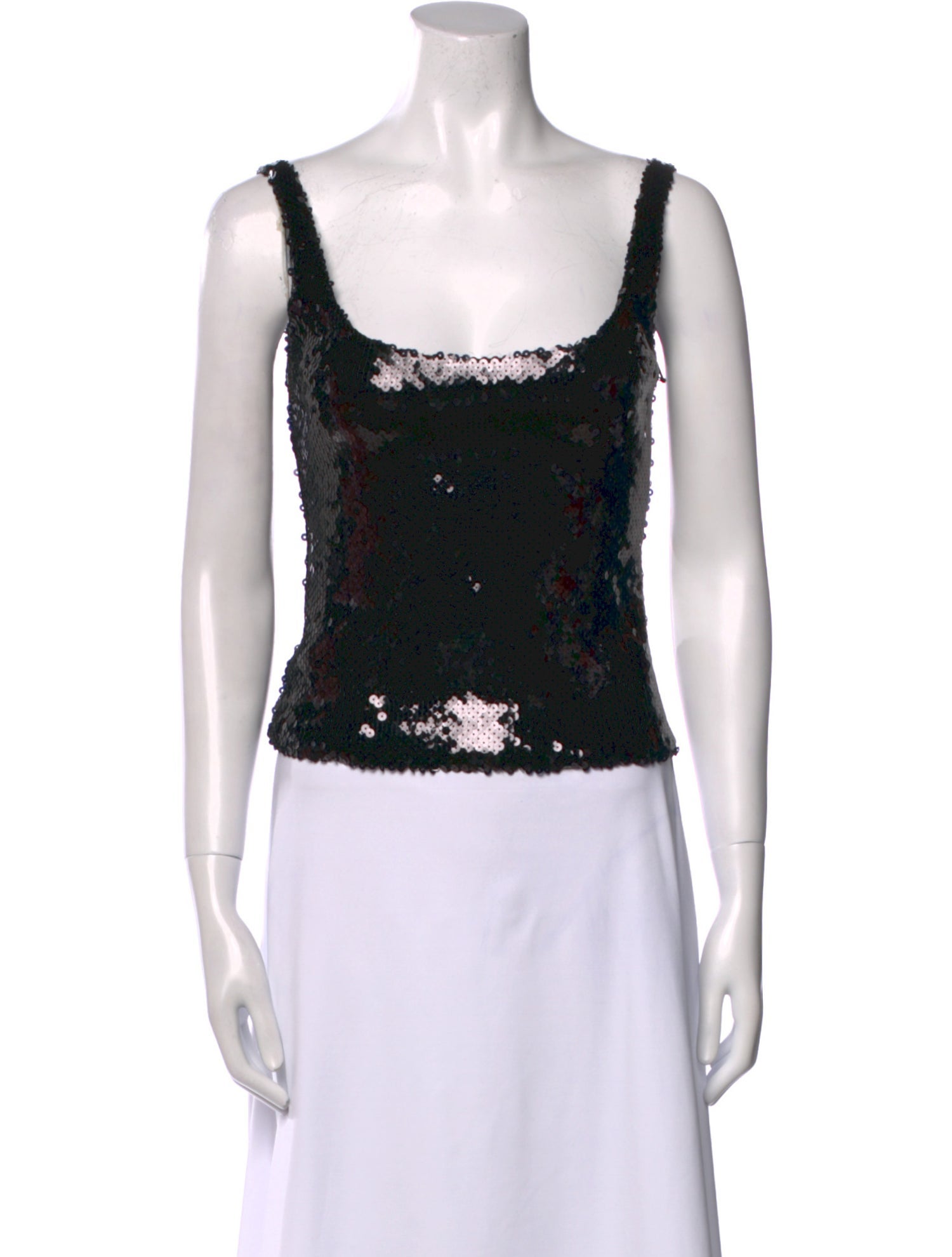 16ARLINGTON Square Neckline Sleeveless Crop Top