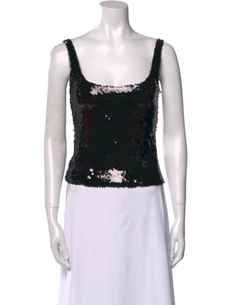 16ARLINGTON Square Neckline Sleeveless Crop Top