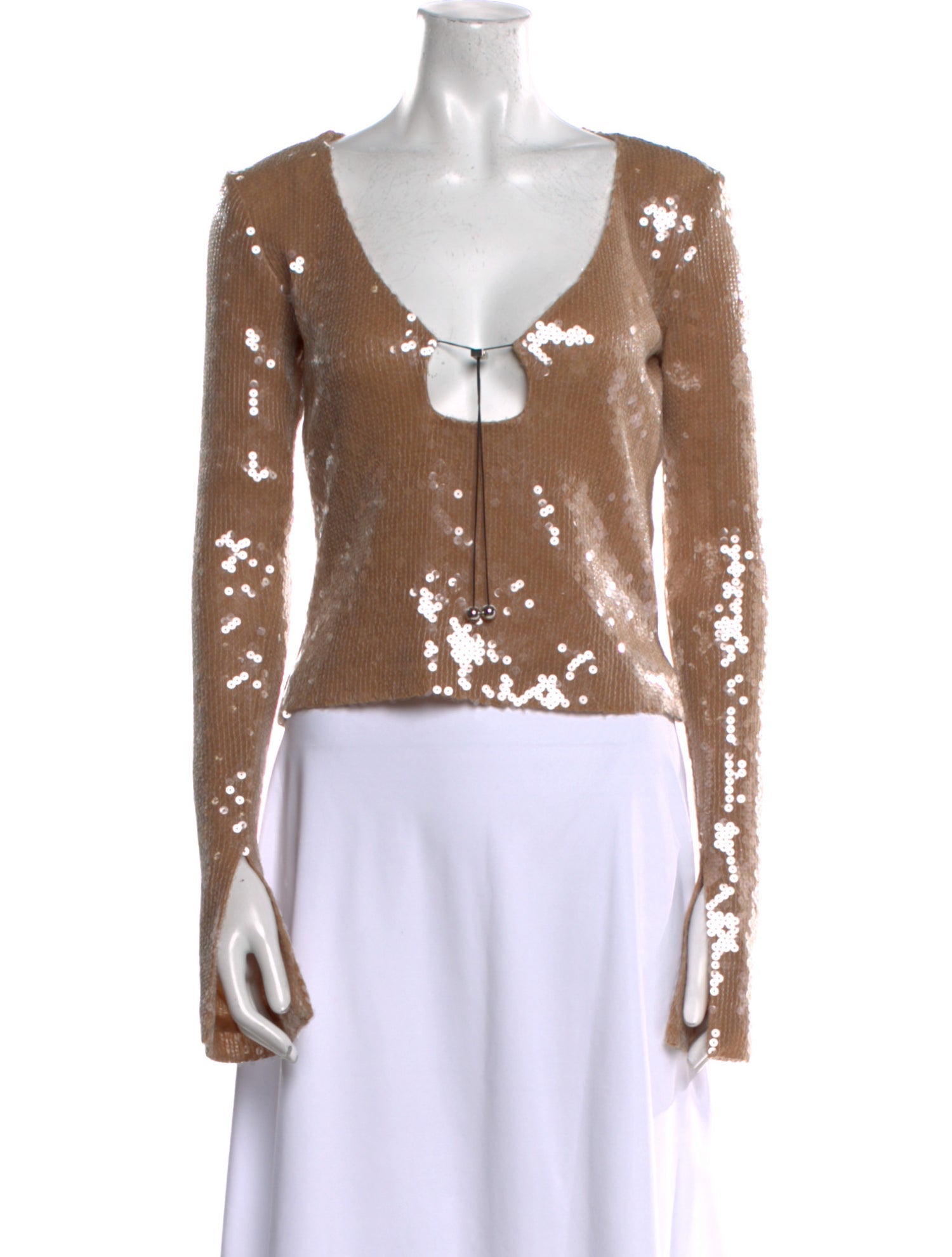 16ARLINGTON Patterned V-Neck Crop Top w/ Tags