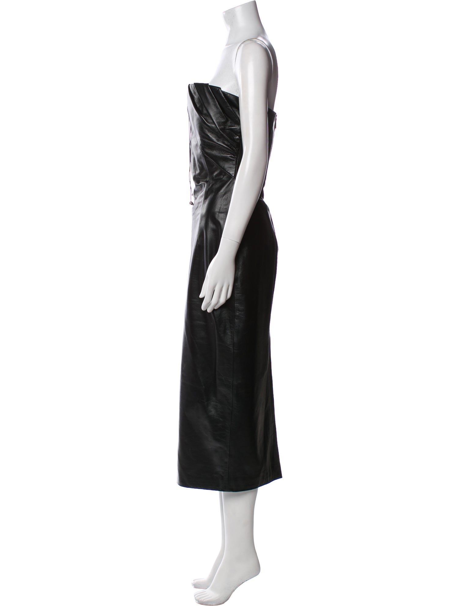 16ARLINGTON Leather Midi Length Dress