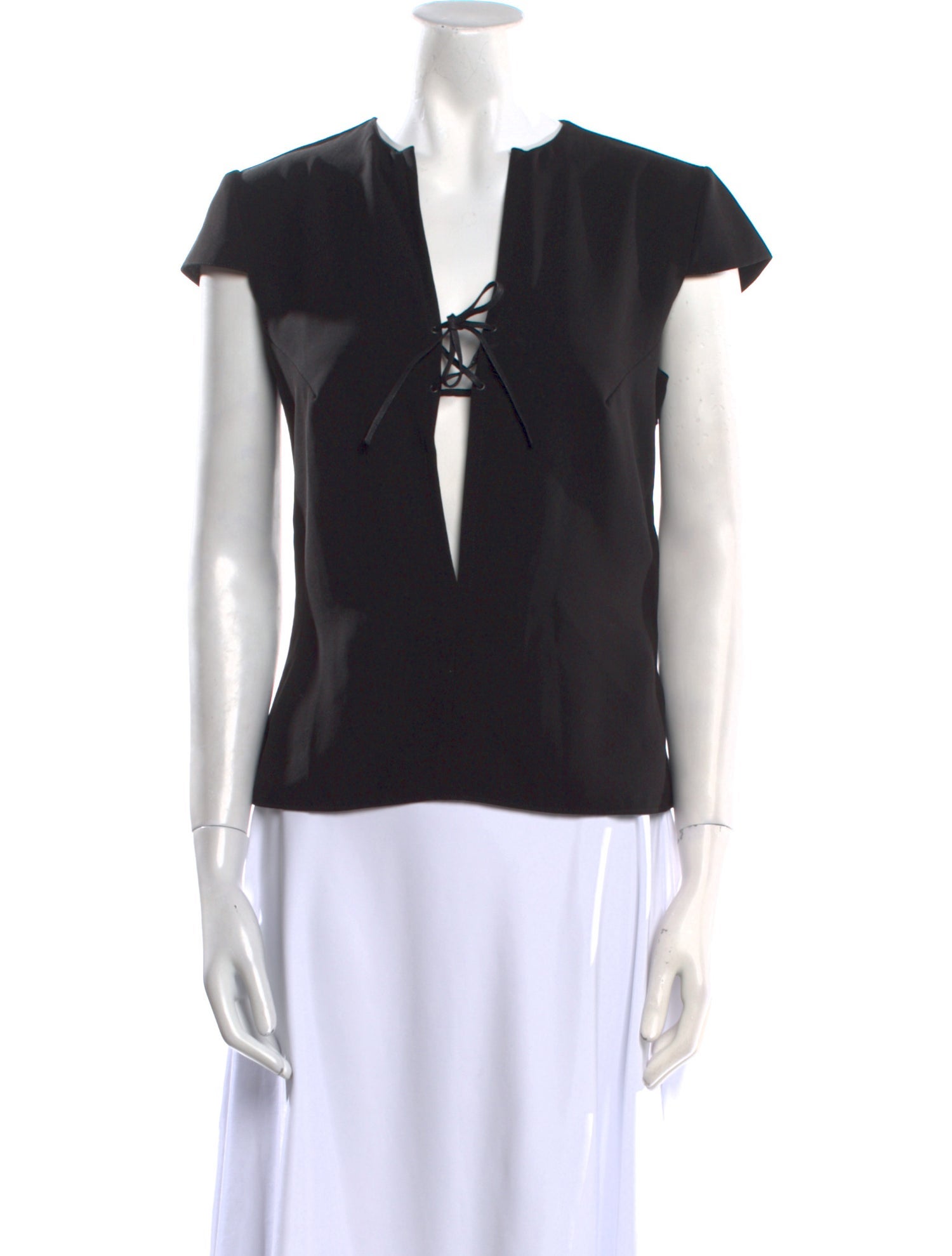 16ARLINGTON V-Neck Short Sleeve Blouse