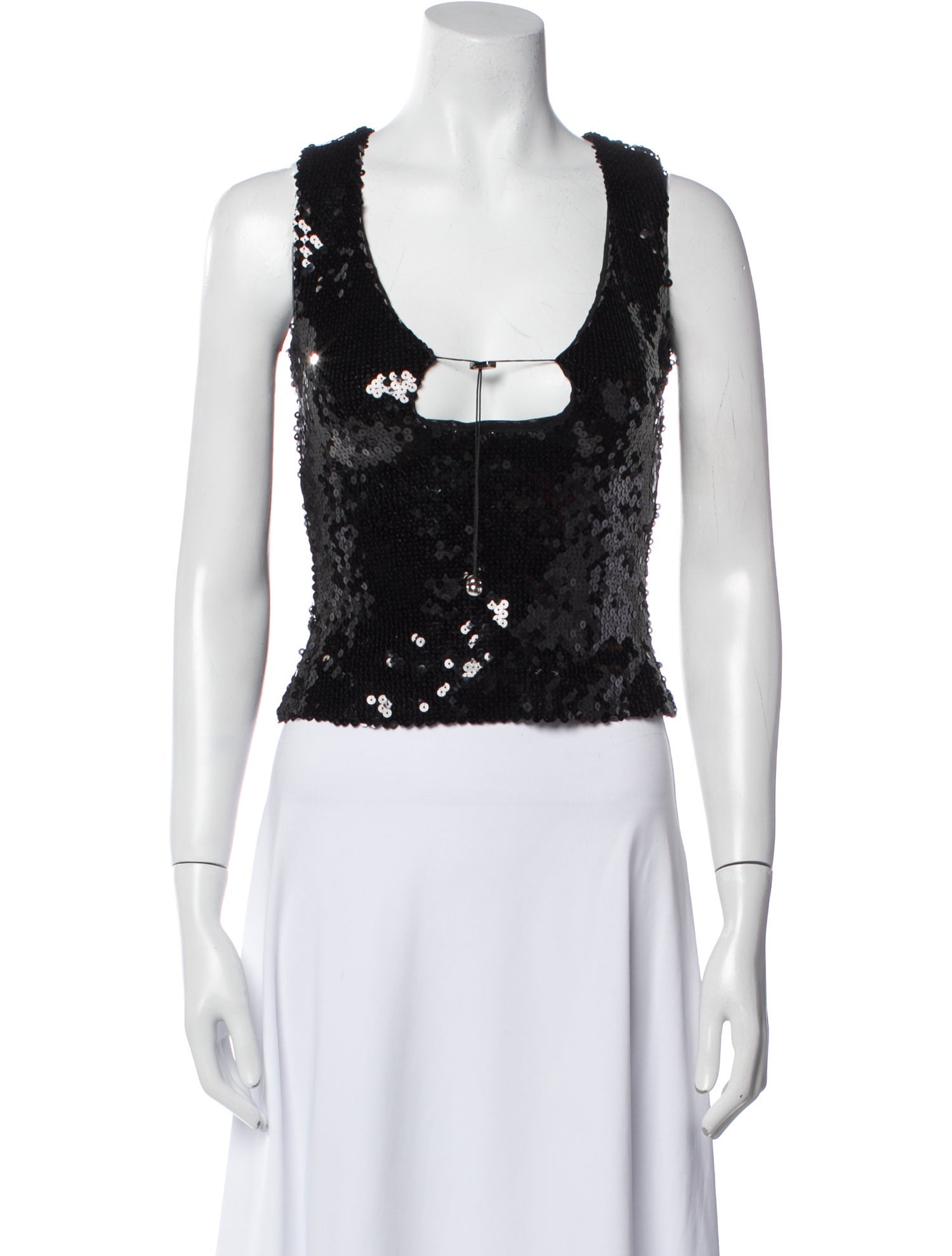 16ARLINGTON Nylon Scoop Neck Crop Top