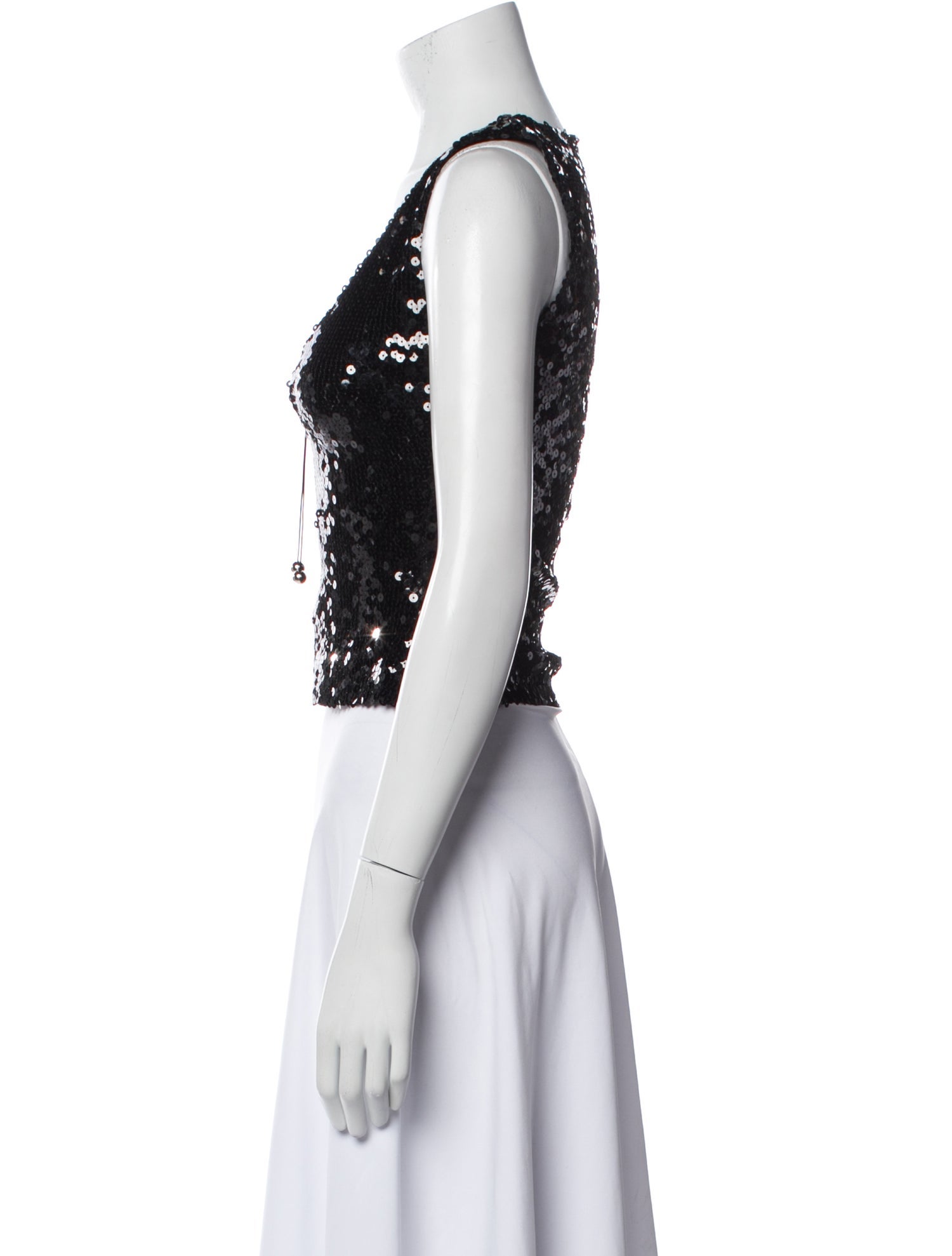 16ARLINGTON Nylon Scoop Neck Crop Top