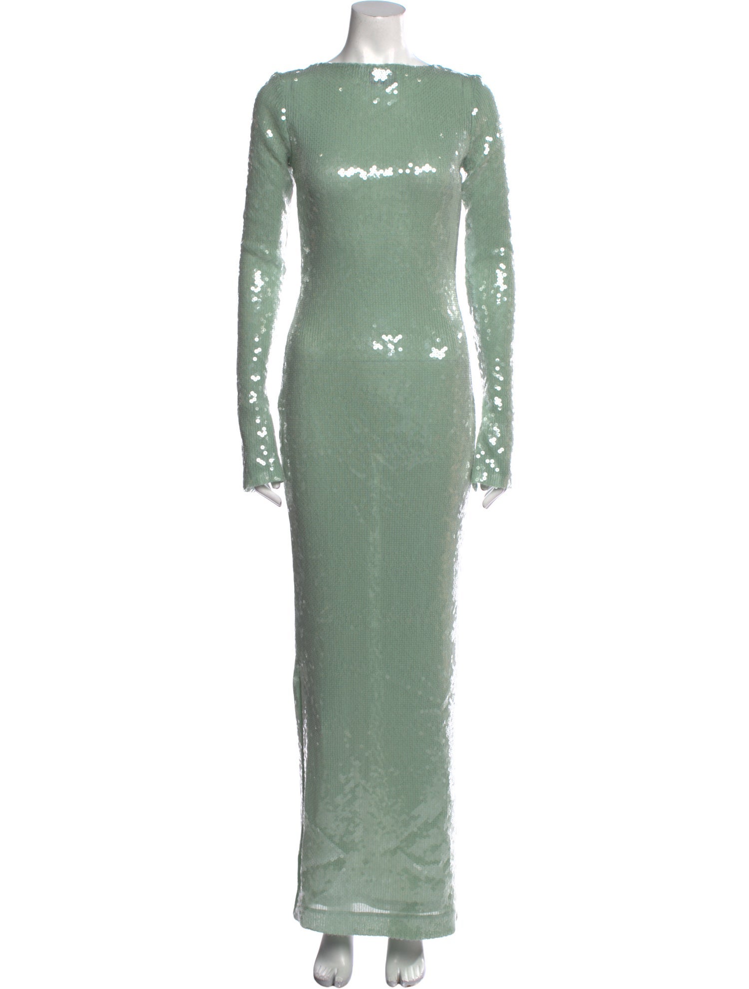 16ARLINGTON Bateau Neckline Long Dress