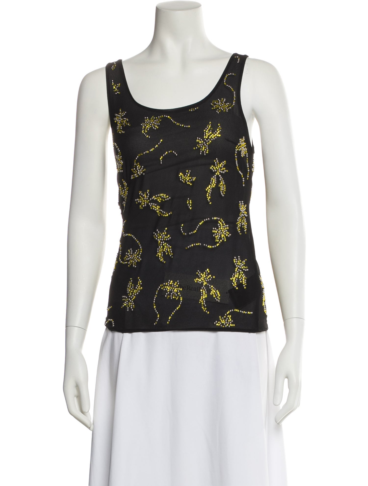 16ARLINGTON Printed Scoop Neck Top