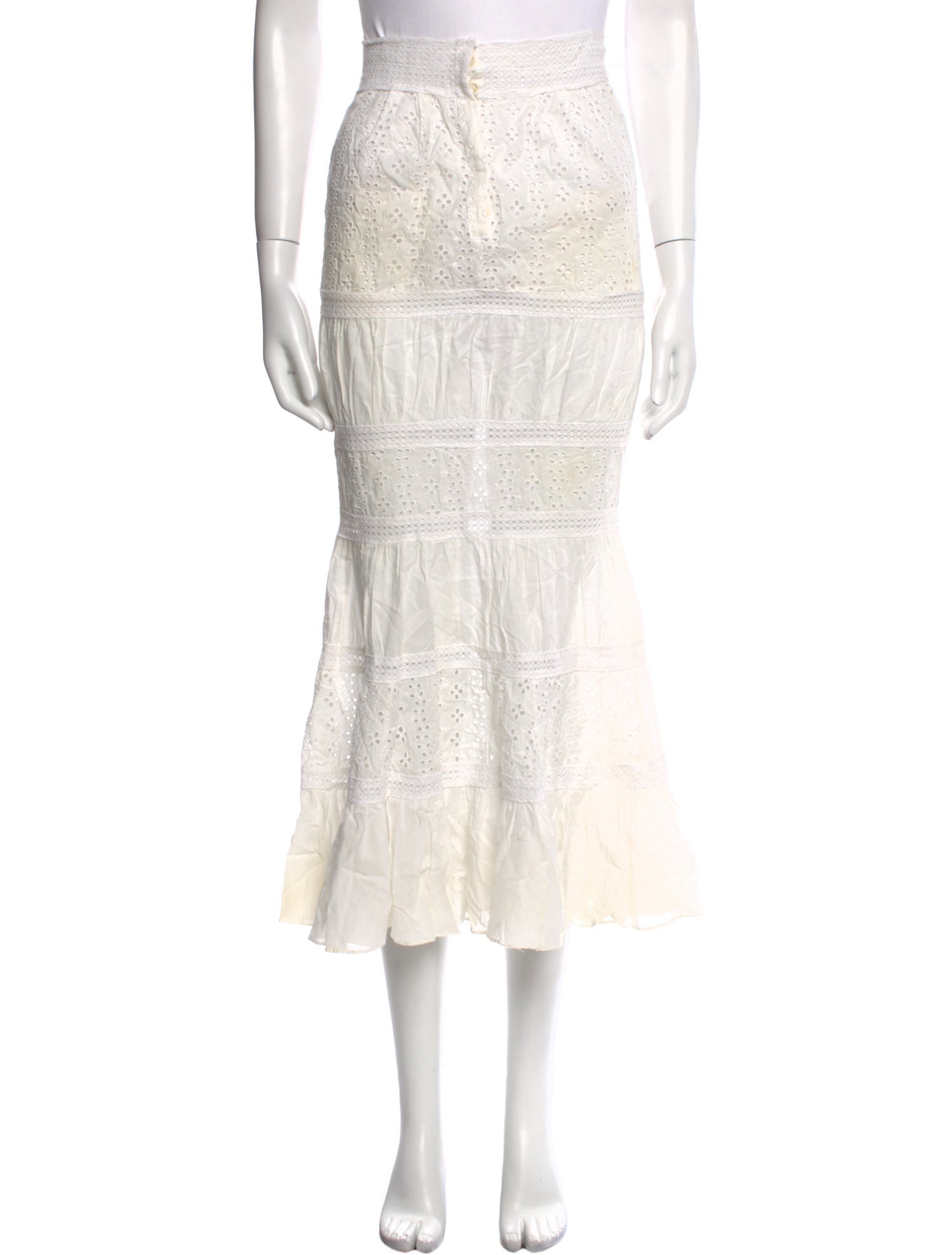 18008 Kamali Lace Pattern Midi Length Skirt