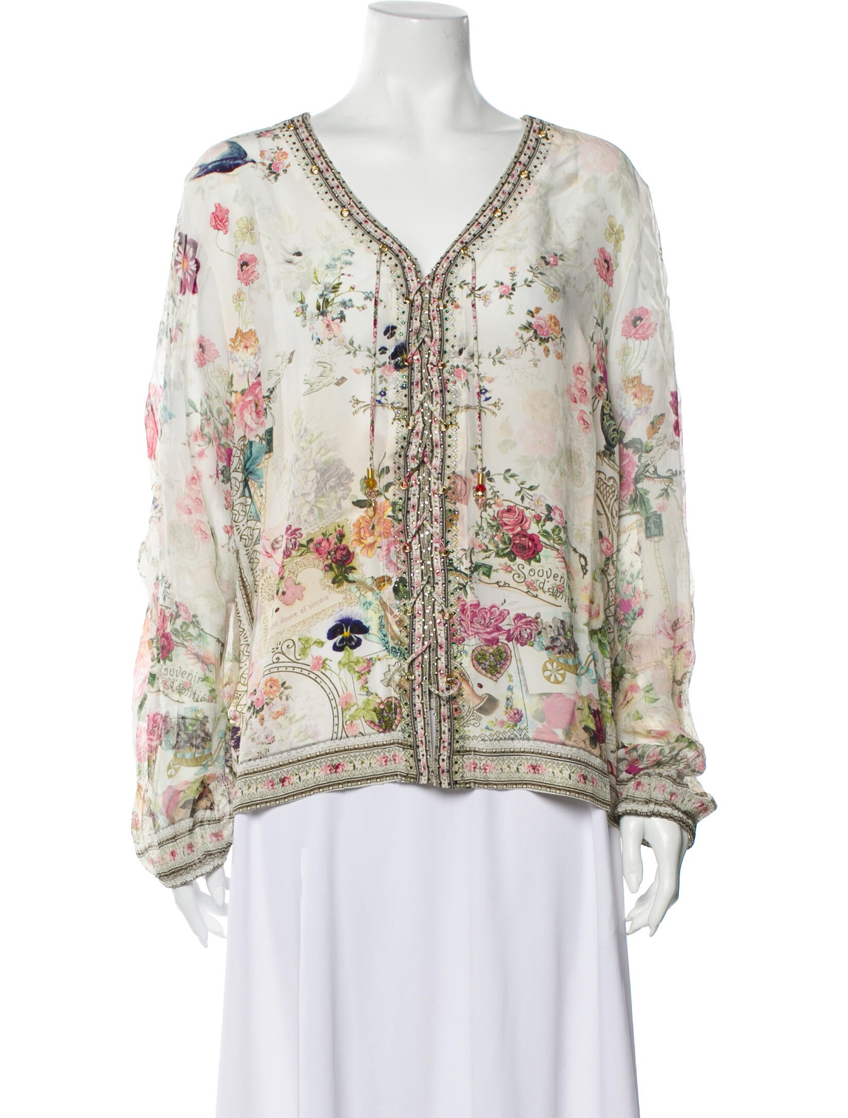 Camilla Silk Floral Print Blouse w/ Tags - Clothing - W1823397 | The RealReal