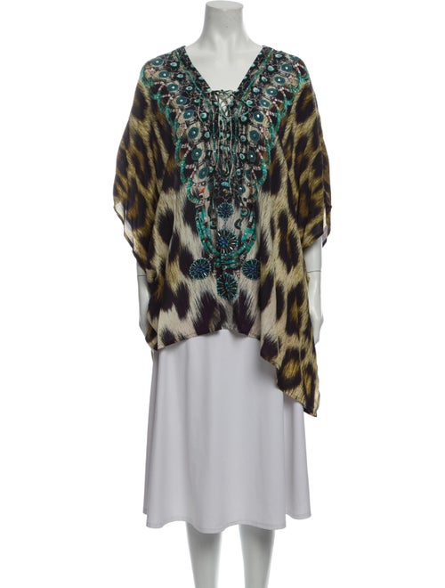 Camilla Silk Animal Print Tunic Brown